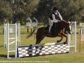 Parunella Hayes from Scone Grammar School show jumping at the inaugural stockmans event.