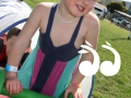 Sarah Ross on the play equipment at the Family Fun Day.