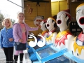 Grace and Emily Grainger from Moonan Flat tried their luck with the clowns.