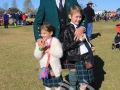 Darrell Hunter with Teegan and Troy in their traditional Hunter Clan dress