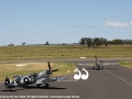 The Hawker Hurricane, being followed out by the spitfire at Scone airport.