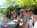 Amanda Darling, Rebecca Bassinthwaighte, Sandra Elliott and Lauren Love enjoying the day in the garden of the Belmore Hotel, Scone.