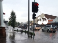 The intersection of Liverpool Street and Kelly Street in Scone during the downpour.