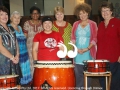 Japanese drumming was aa big hit at the multi-cultural dinner: L-R: Jan Kelaher, Bettina Cummins, Elizabeth Walter, Lee Watts, Cr Sue Abbott and Kerri Cone. Front: Kiyomi Calwell.