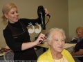 Florence Thomas having a blow dry with Kasey Pennell from Locks Hair Salon.