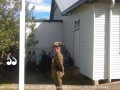 Corporal Brendan Vardy 12/16 Hunter Rver Lancers during the ANZAC Day ceremony at Gundy hall.