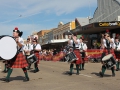 Charles Cooke lead the drummers and is also president of the Aberdeen Highland Games.