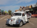 Arthur Bragg and Bill Howie, former Scone Horse Festival VIP's hitching a ride in the parade.