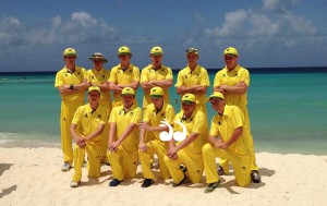 The Wanderers in the West Indies: local players front row, 3rd from left Edan Tickle and 4th from the left Jake Duffin.