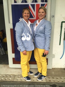 Lisa Martin with her groom Maddison McAndrew in Rio.