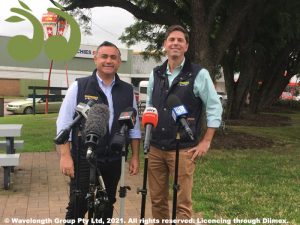 NSW Deputy Premier John Barilaro with Nationals Upper Hunter candidate David Layzell